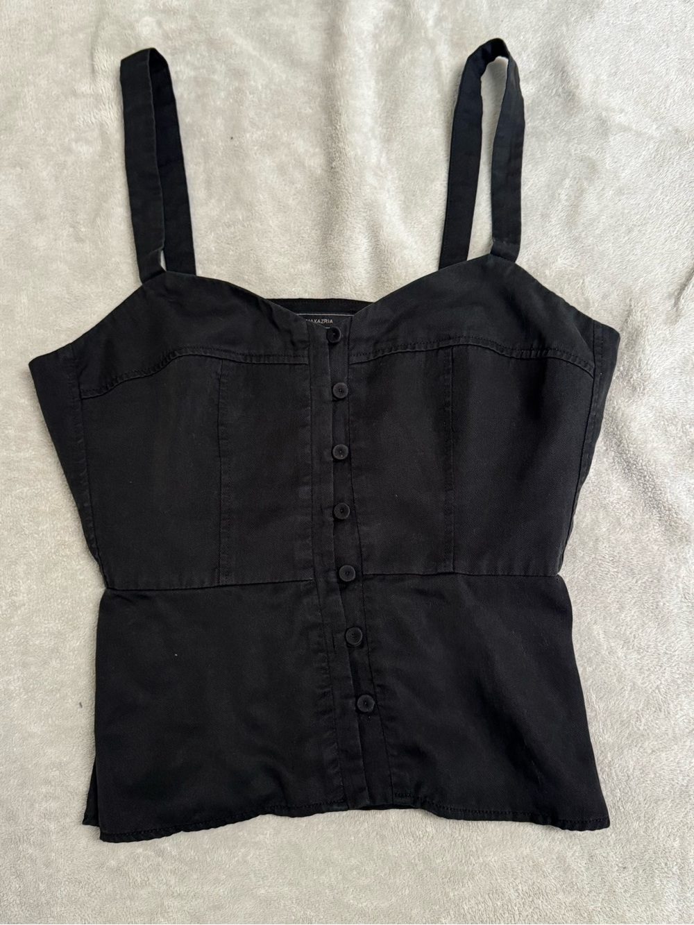 BCBGMAXAZRIA Button Front Black Camisole Size Small
